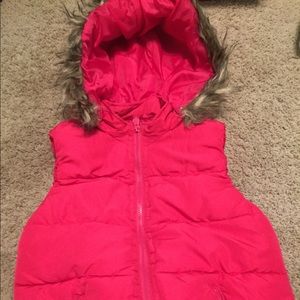 Pink puff vest